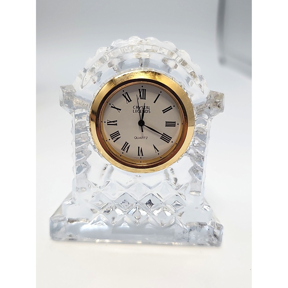 Vintage Crystal Legends by Godinger Lead Crystal Desk Clock